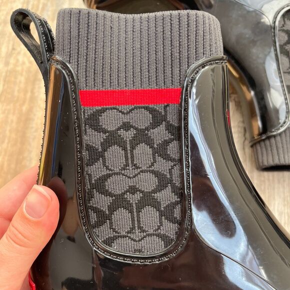 COACH Chelsea Rain Boot Women's 6 Black - Picture 9 of 9